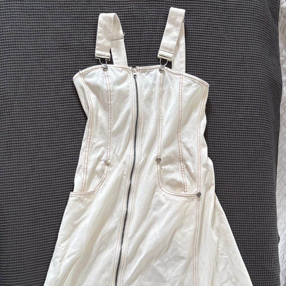 Anthropologie Forever that Girl White Zip-Dress with adjustable straps